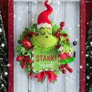 Festive Grinch Christmas Wreath